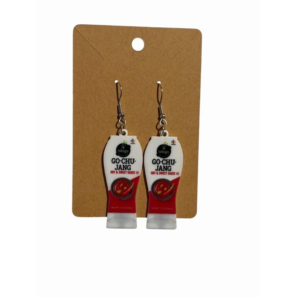 New Novelty Fashion Earrings spicy seasoning sauce bottle food cooking